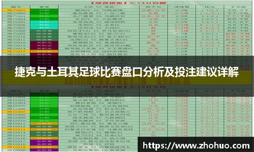 捷克与土耳其足球比赛盘口分析及投注建议详解